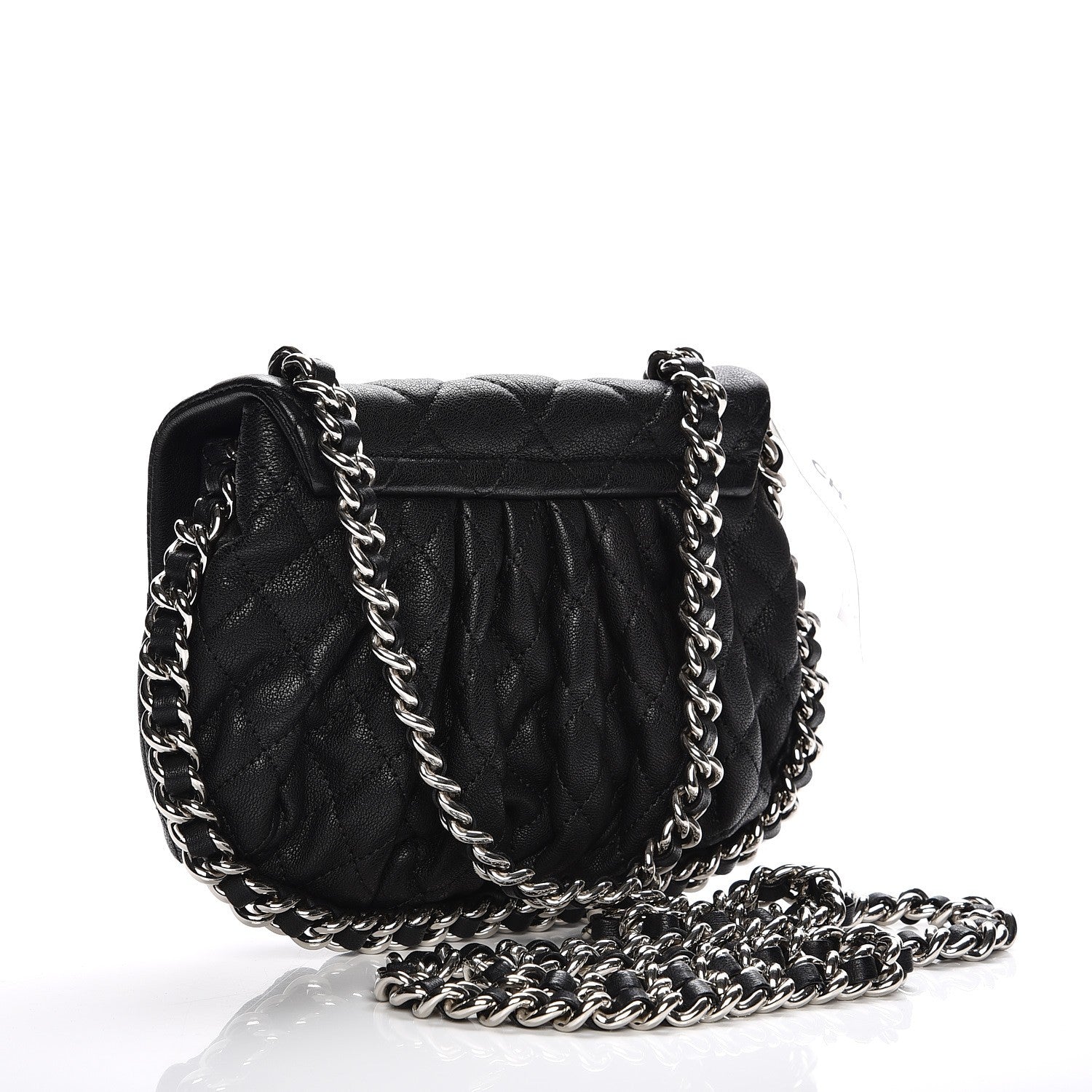 Chanel Washed Lambskin Quilted Mini Chain Around Flap Black 3 of 7