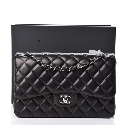 Chanel Lambskin Quilted Jumbo Double Flap Black 13 of 13