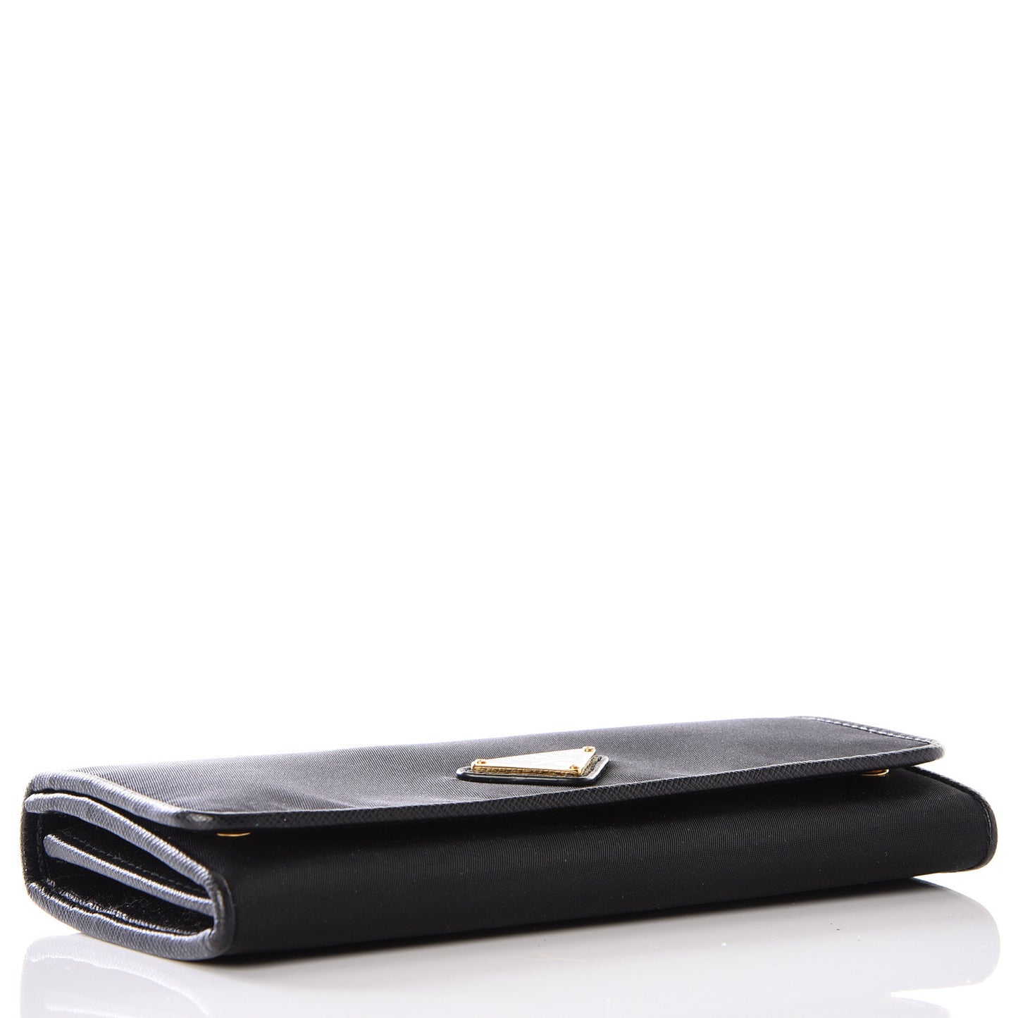 Tessuto Nylon Continental Flap Wallet Black
