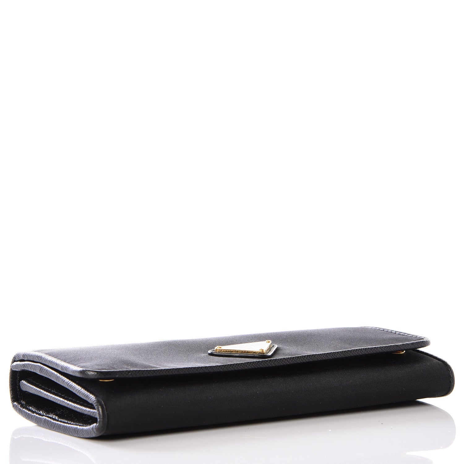 Prada Tessuto Nylon Continental Flap Wallet Black 3 of 9