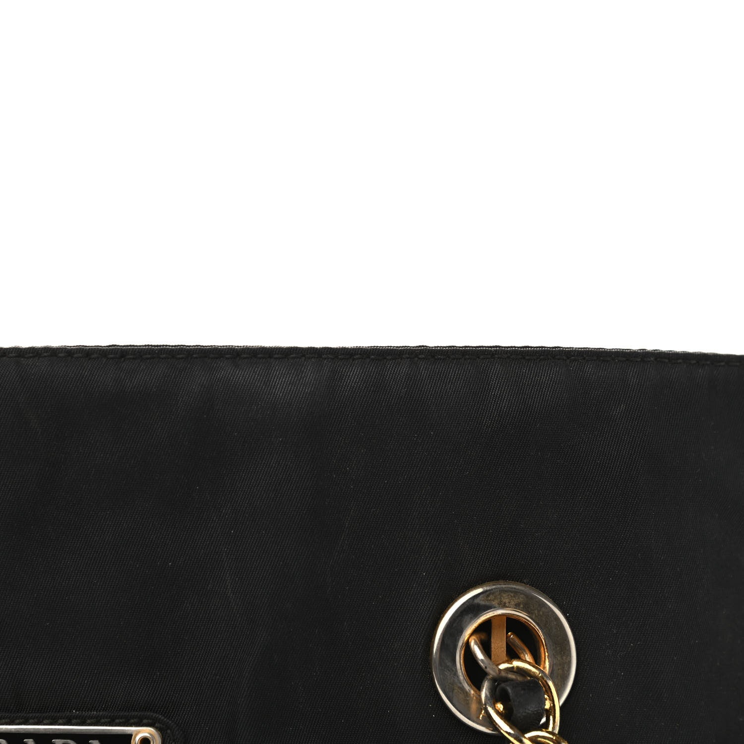 Prada Tessuto Nylon Chain Shoulder Bag Black 8 of 12