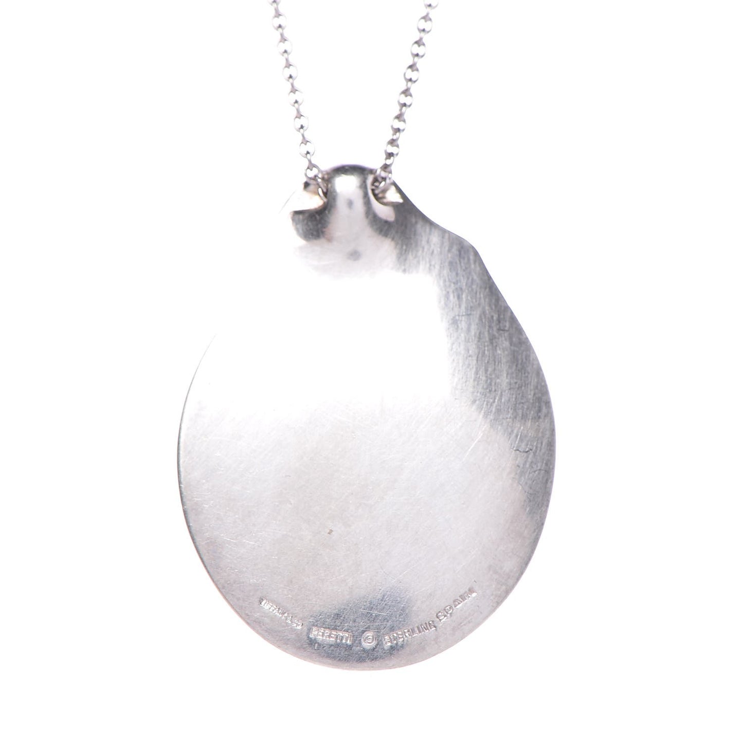Sterling Silver 40mm Elsa Peretti Madonna Pendant Necklace