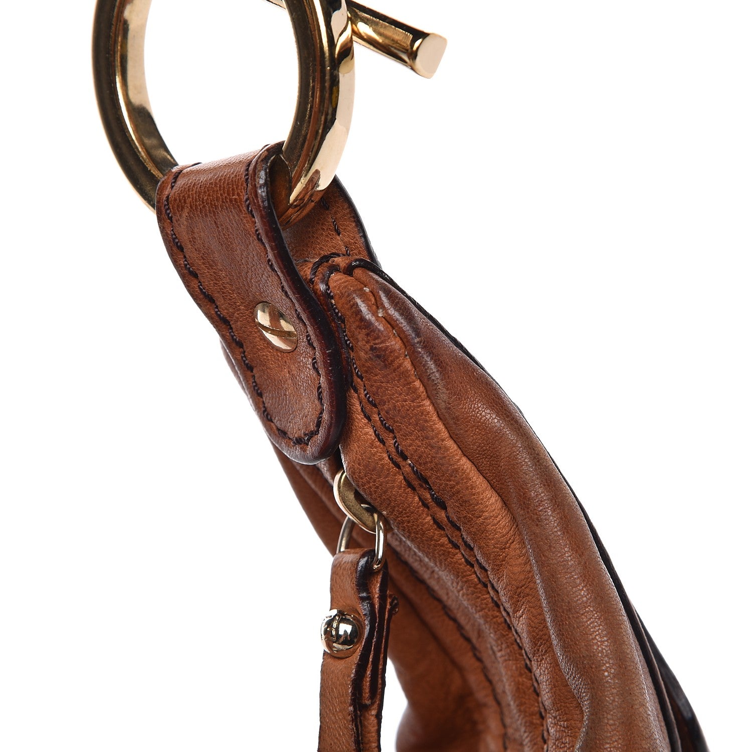 Fendi Lambskin Small Chef Chain Hobo Brown 11 of 11