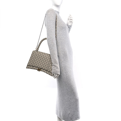 Balenciaga X GUCCI GG Supreme Monogram Medium Hourglass Top Handle Bag Beige Ebony 2 of 10