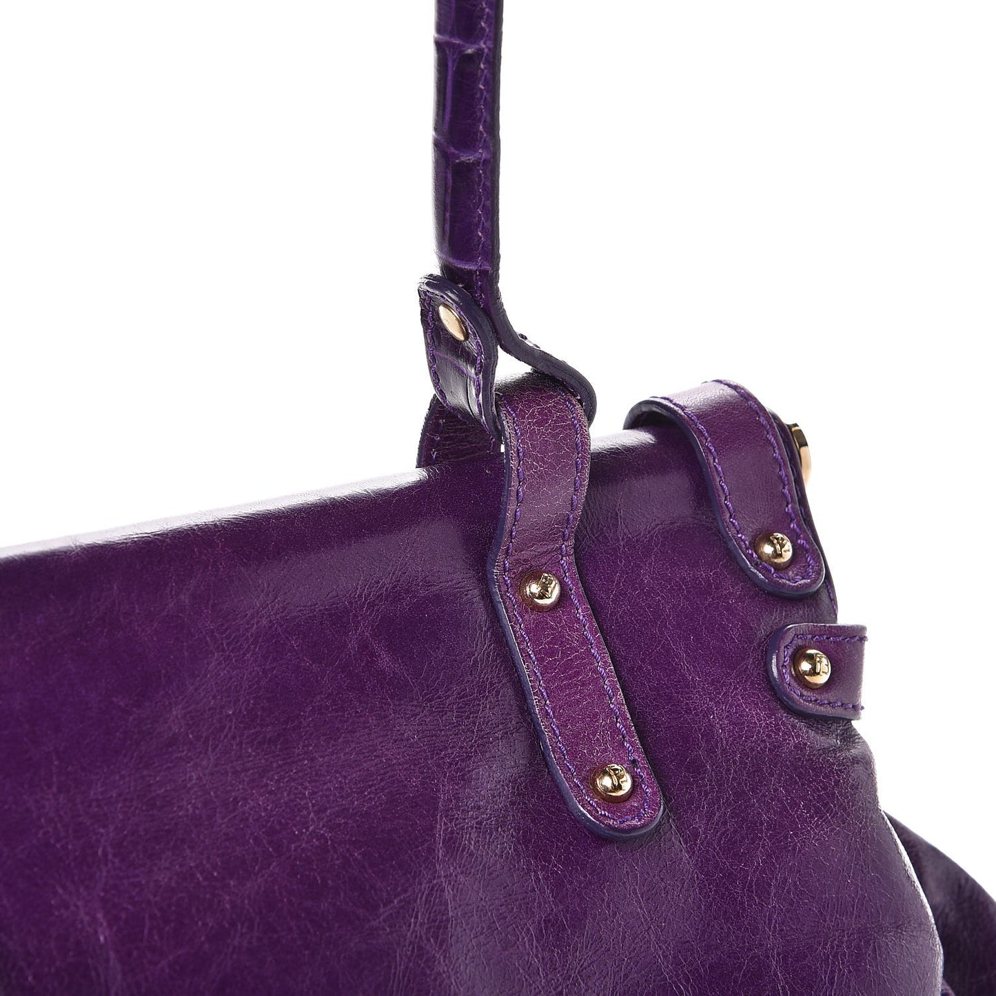 Lambskin Crocodile Embossed Medium Magic Bag Viola