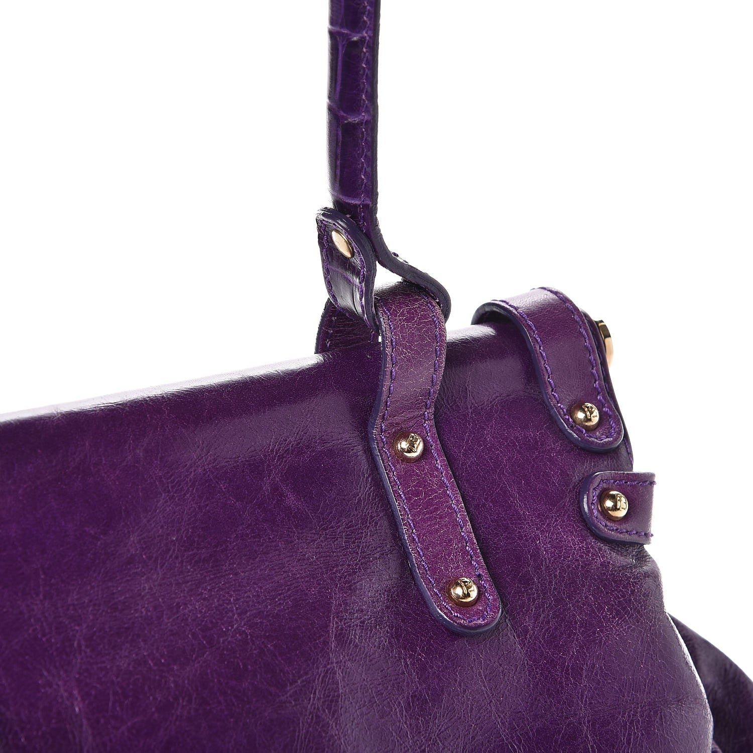 Fendi Lambskin Crocodile Embossed Medium Magic Bag Viola 10 of 12