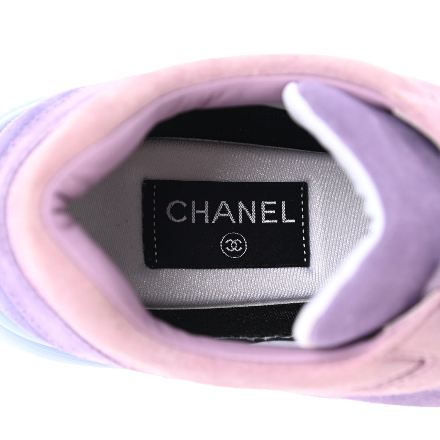 Chanel Nylon Lambskin Suede Calfskin CC Sneakers 40 Purple 6 of 12
