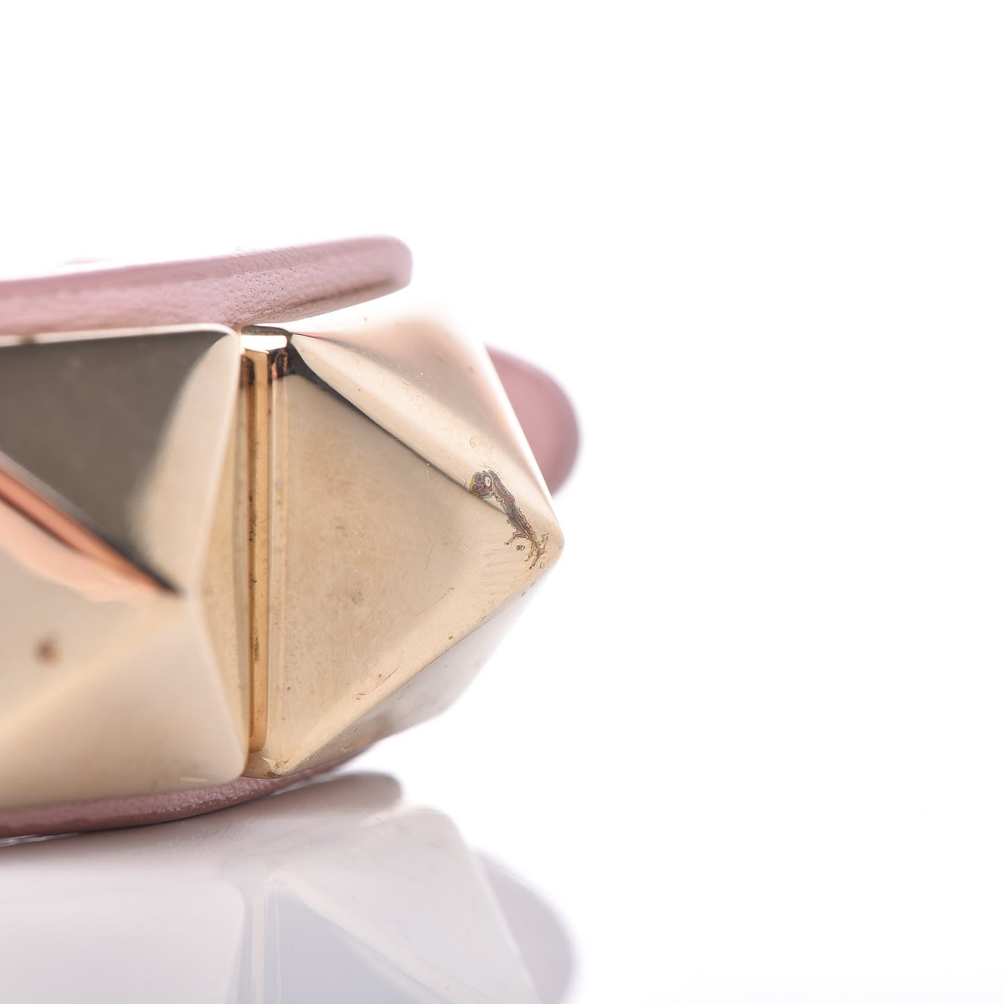 Calfskin Macro Rockstud Bracelet Pink