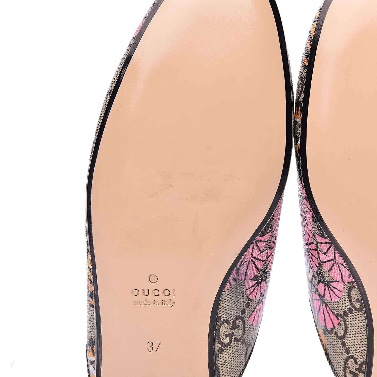 Gucci GG Supreme Monogram Bengal Womens Princetown Slippers 37 Beige Crop Pink 9 of 11