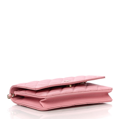Chanel Caviar Quilted Wallet on Chain WOC Light Pink 3 of 12