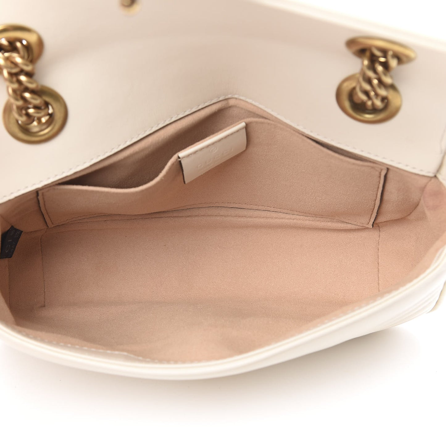Calfskin Matelasse Mini GG Marmont Shoulder Bag White
