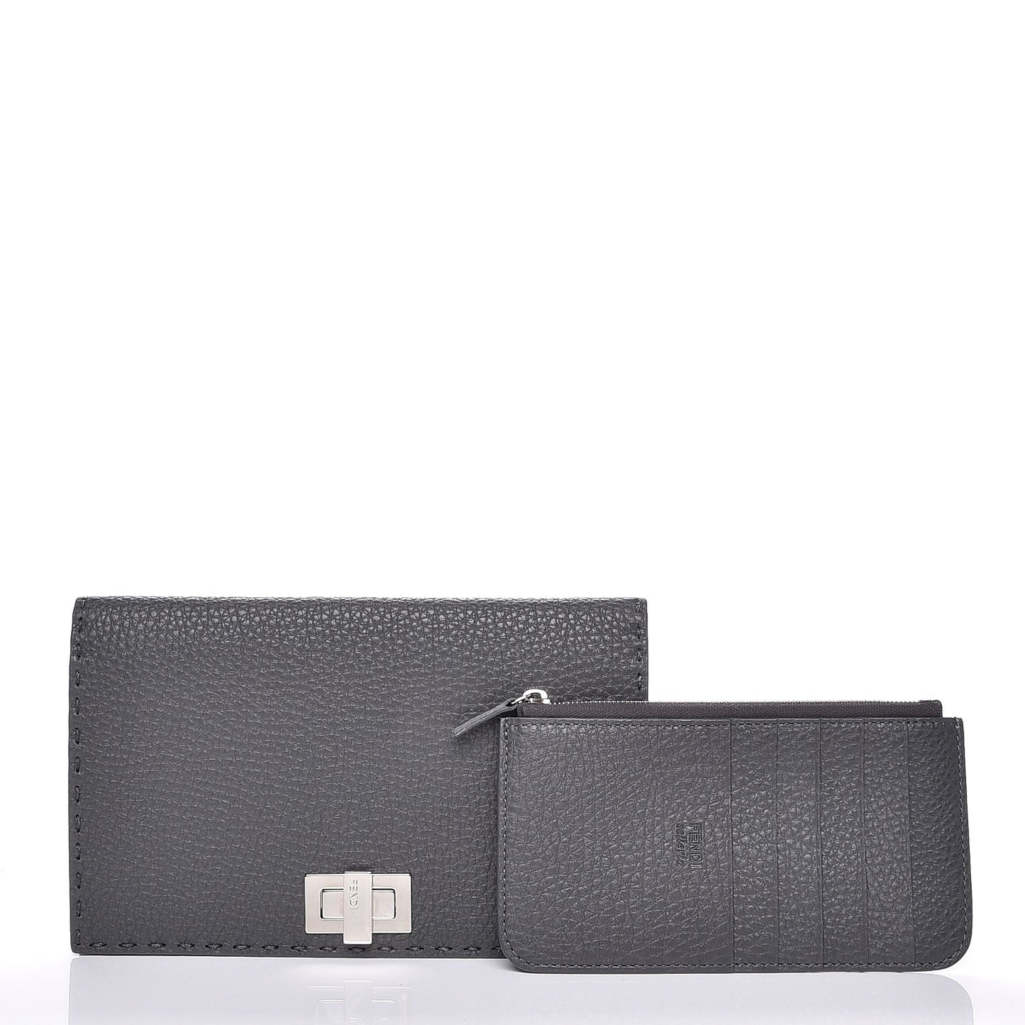 Cuoio Romano Selleria Mini Peekaboo Clutch Wallet Asfalto