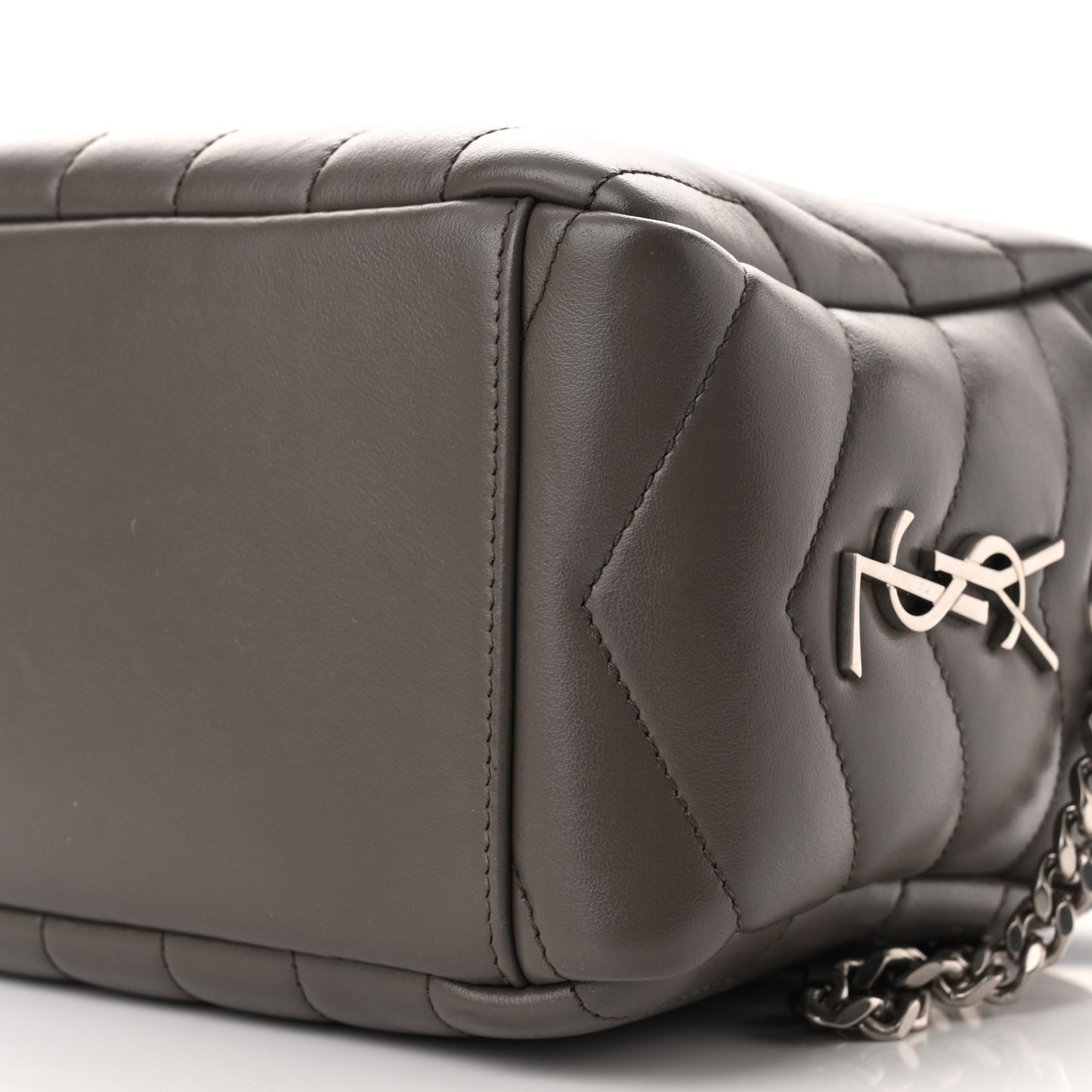 Calfskin Y Quilted Monogram Small Loulou Bowling Bag Earth