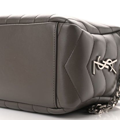Saint Laurent Calfskin Y Quilted Monogram Small Loulou Bowling Bag Earth 9 of 10