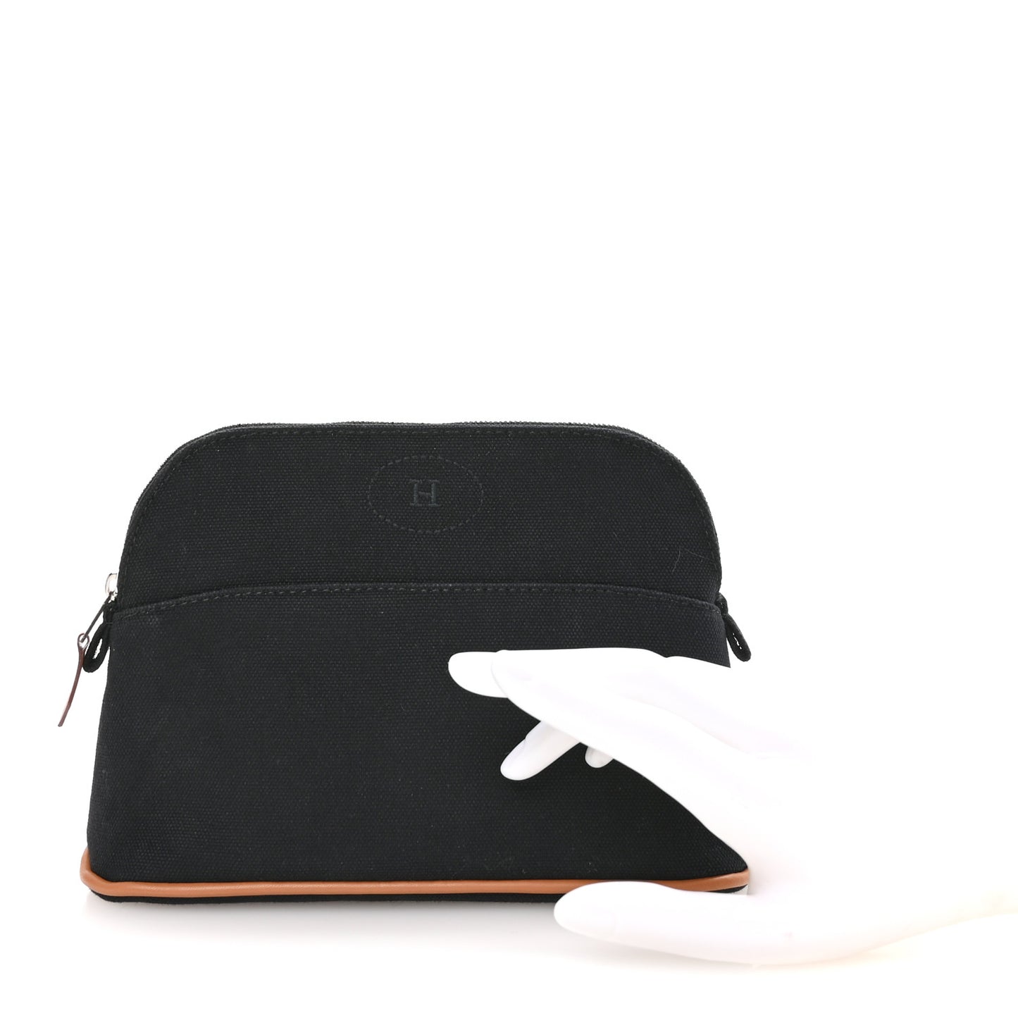 Cotton Canvas Mini Bolide Travel Cosmetic Pouch Black
