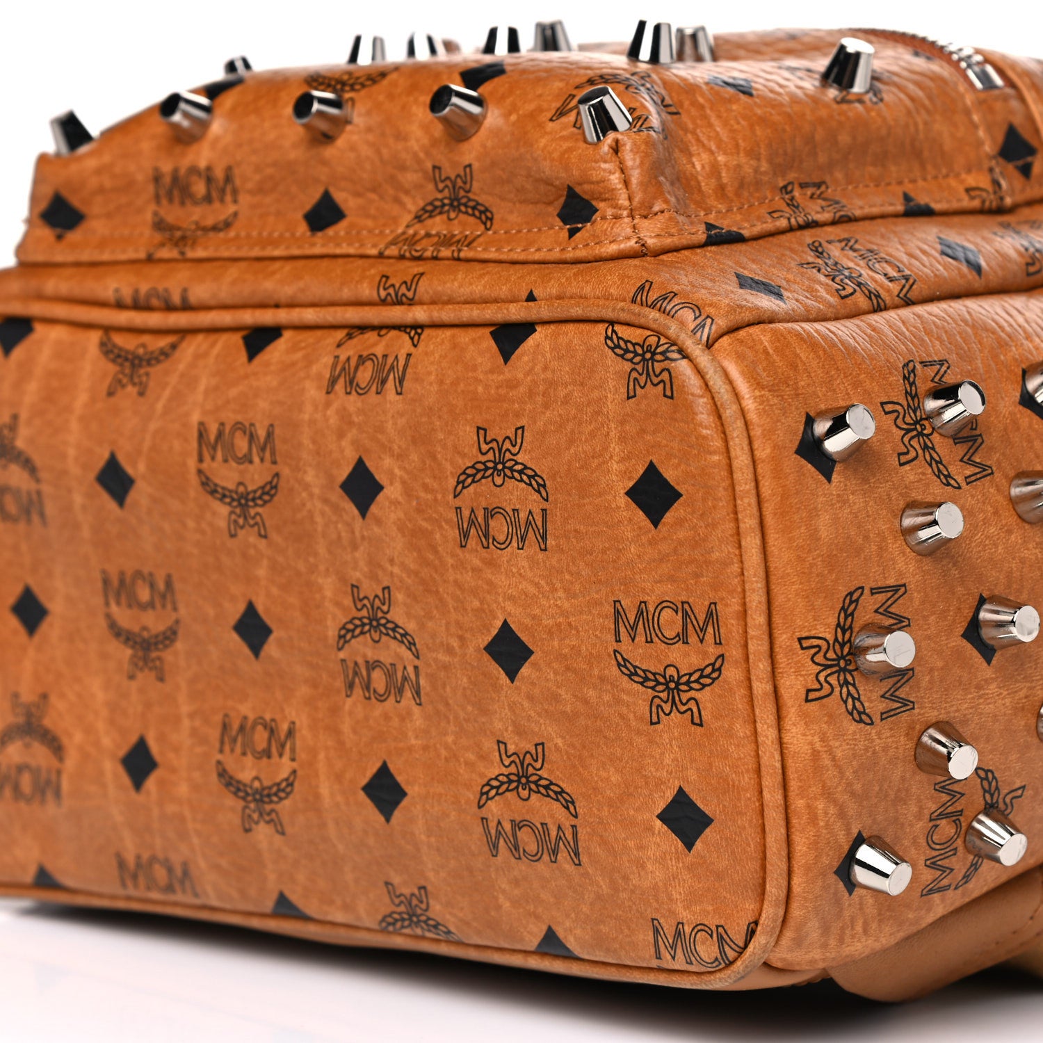 MCM Visetos Studded Small Backpack Cognac 10 of 10