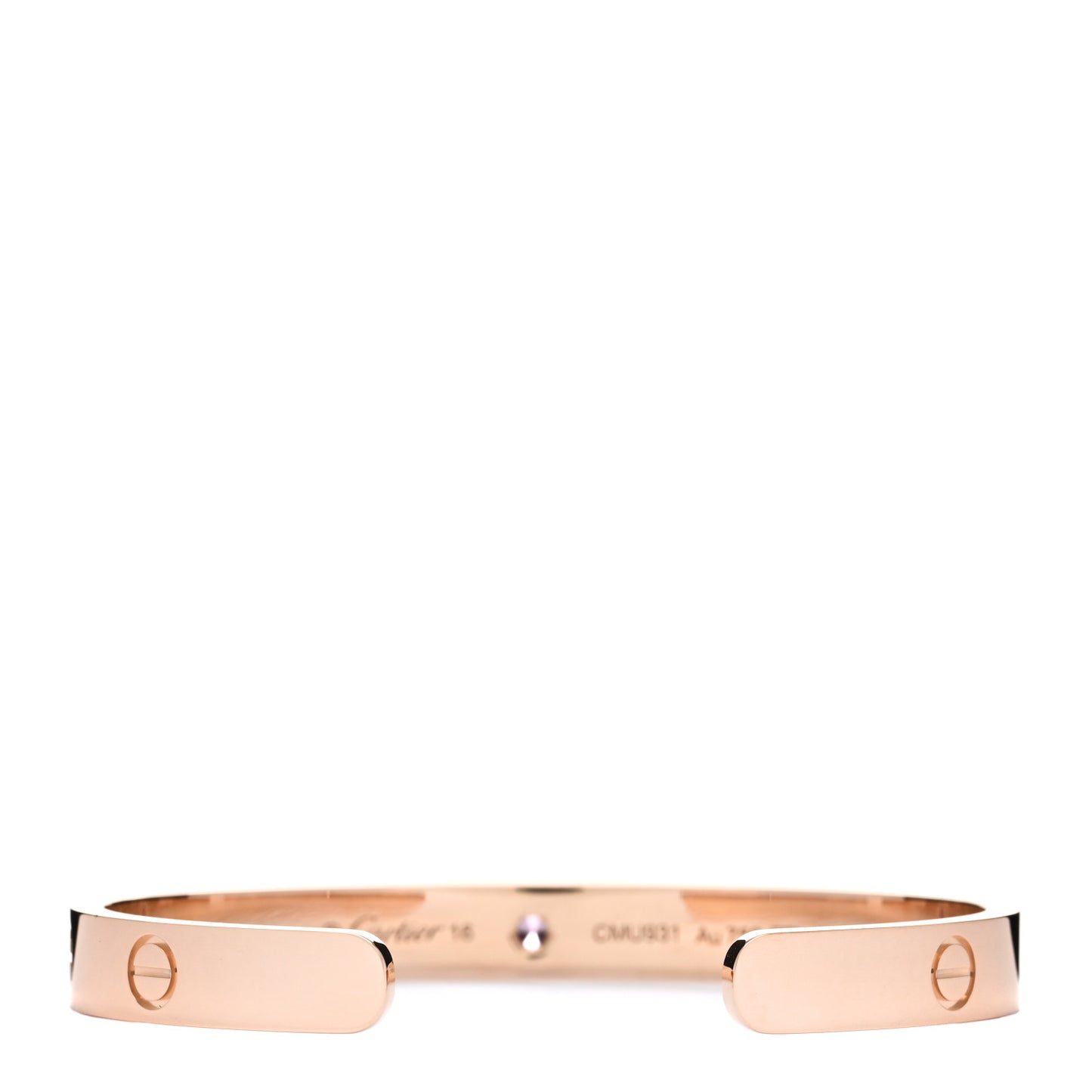 18K Pink Gold Pink Sapphire LOVE Cuff Bracelet 16