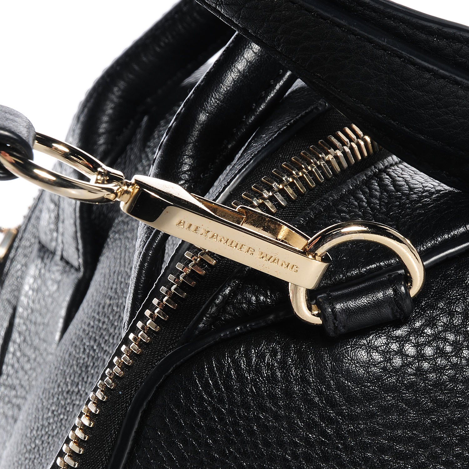 Alexander Wang Pebbled Leather Rockie Black w Pale Gold Hardware 7 of 7
