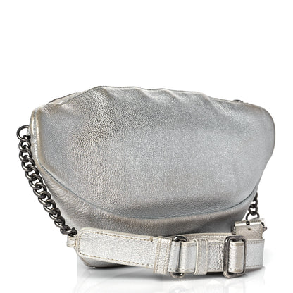 Chanel Metallic Grained Calfskin Quilted Casual Rock Waist Bag Fanny Pack Silver 3 of 9