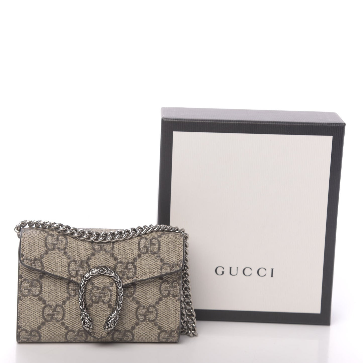 GG Supreme Monogram Dionysus Coin Purse Taupe