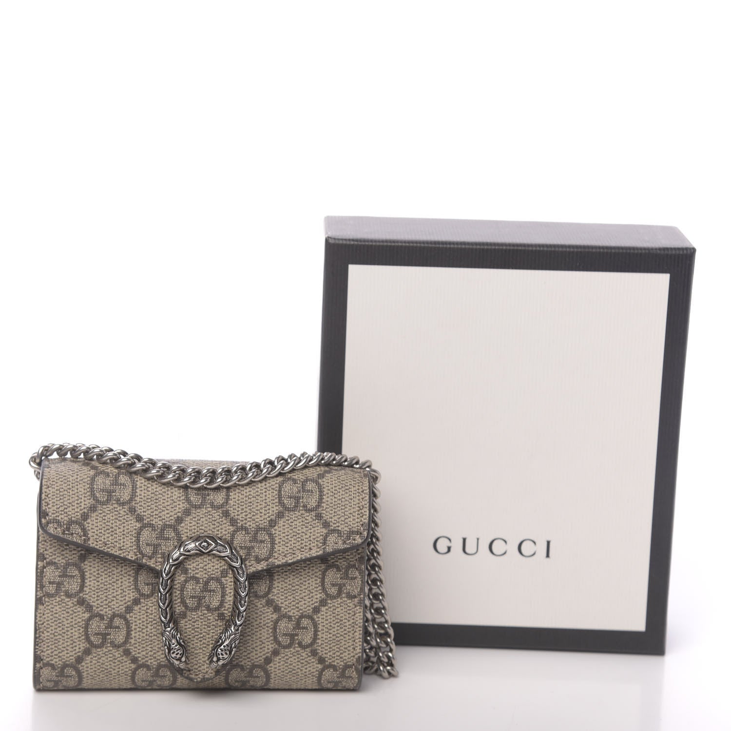Gucci GG Supreme Monogram Dionysus Coin Purse Taupe 9 of 9