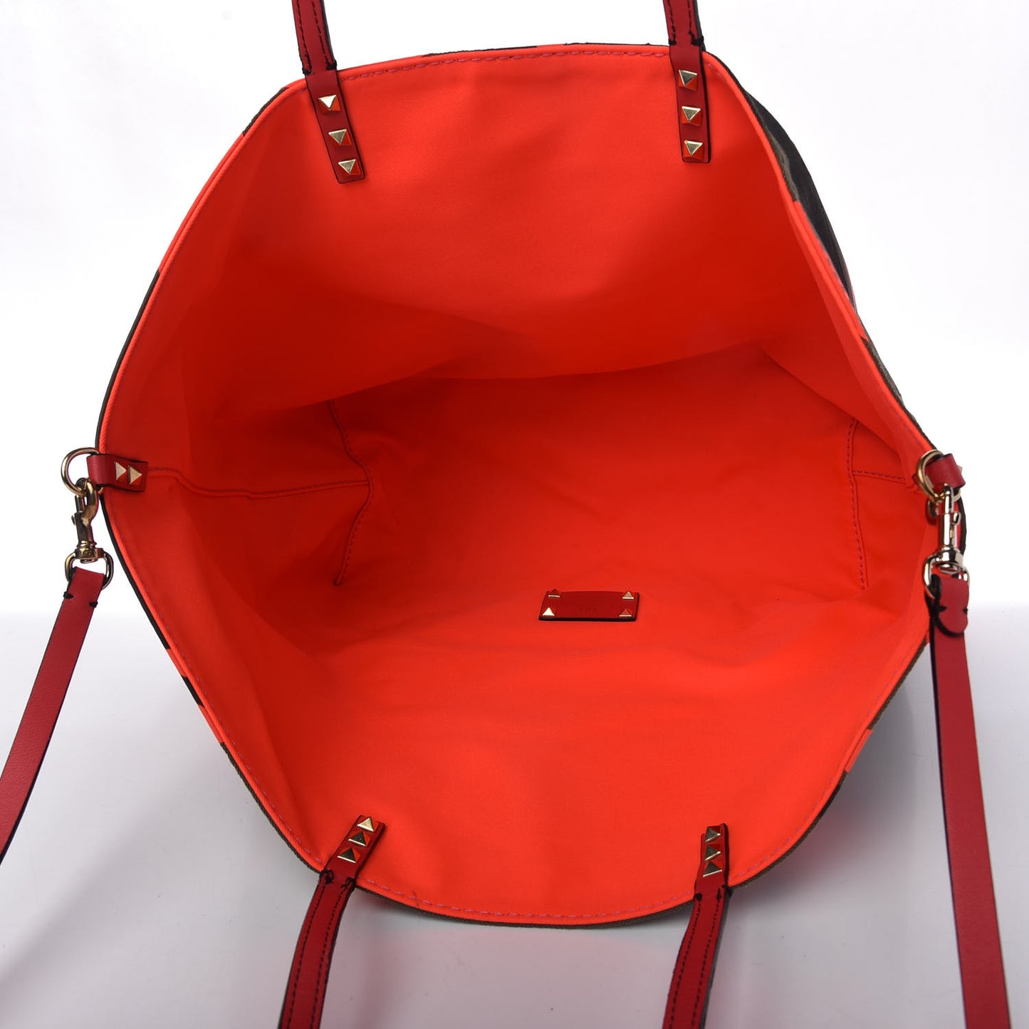 Canvas Camouflage Rockstud Reversible Tote Pink
