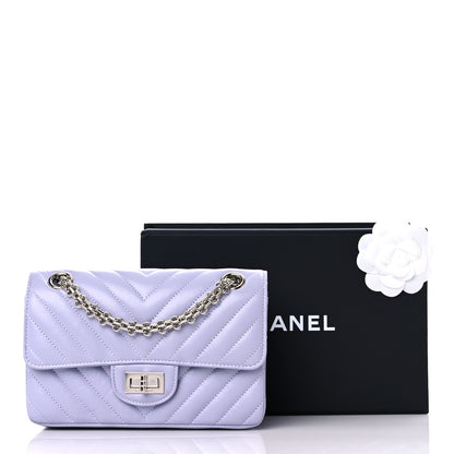 Chanel Aged Calfskin Chevron Quilted 2.55 Reissue Mini Flap Light Purple 10 of 10