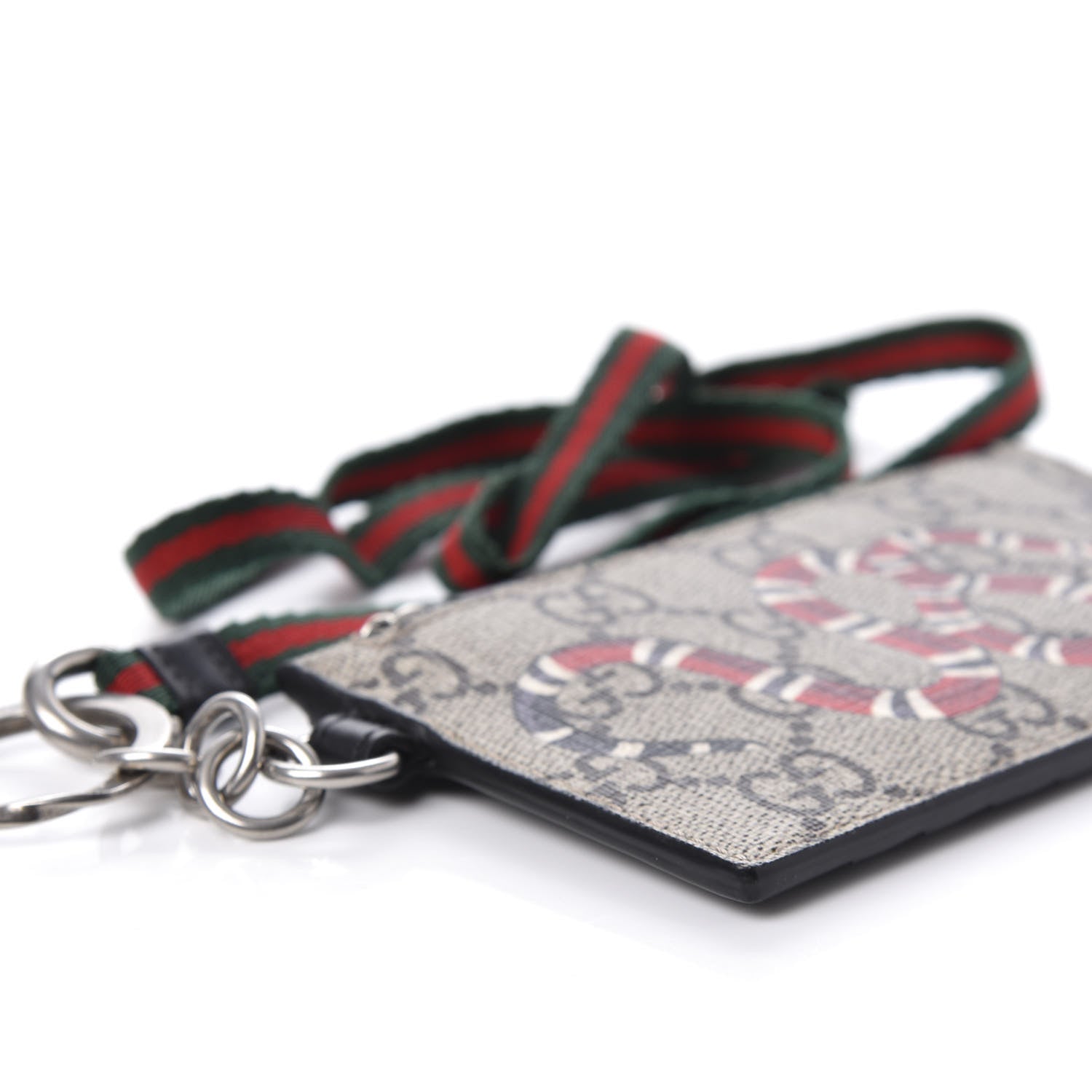 Gucci GG Supreme Monogram Kingsnake Lanyard Coin Case Card Holder 7 of 11