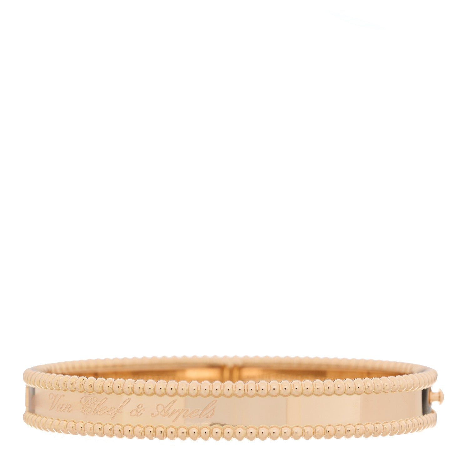 Van Cleef & Arpels 18K Rose Gold Perlee Signature Bangle Bracelet S 1 of 4