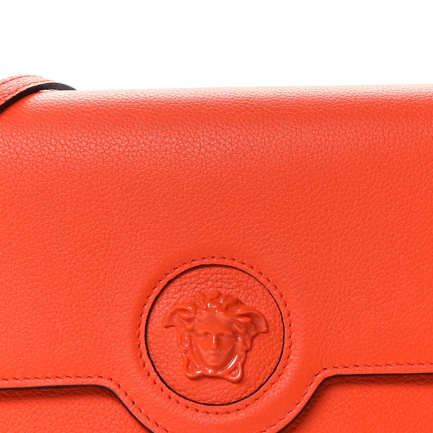 Grained Calfskin La Medusa Crossbody Bag Orange