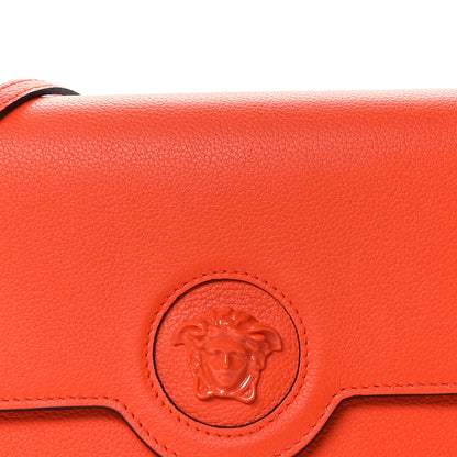 Versace Grained Calfskin La Medusa Crossbody Bag Orange 7 of 9