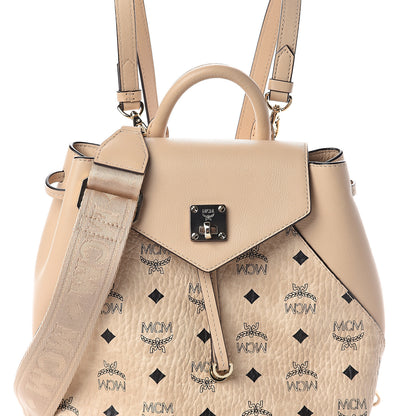 MCM Visetos Small Essential Backpack Beige 6 of 8