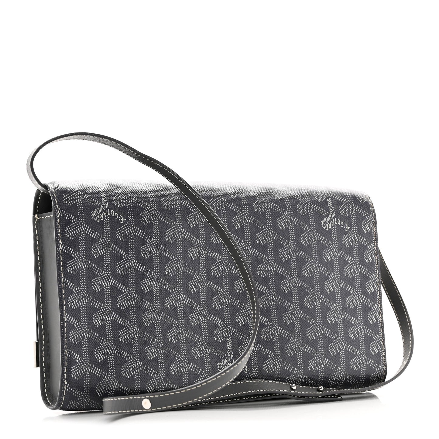 Goyardine Monte Carlo Bois Clutch With Strap Gray