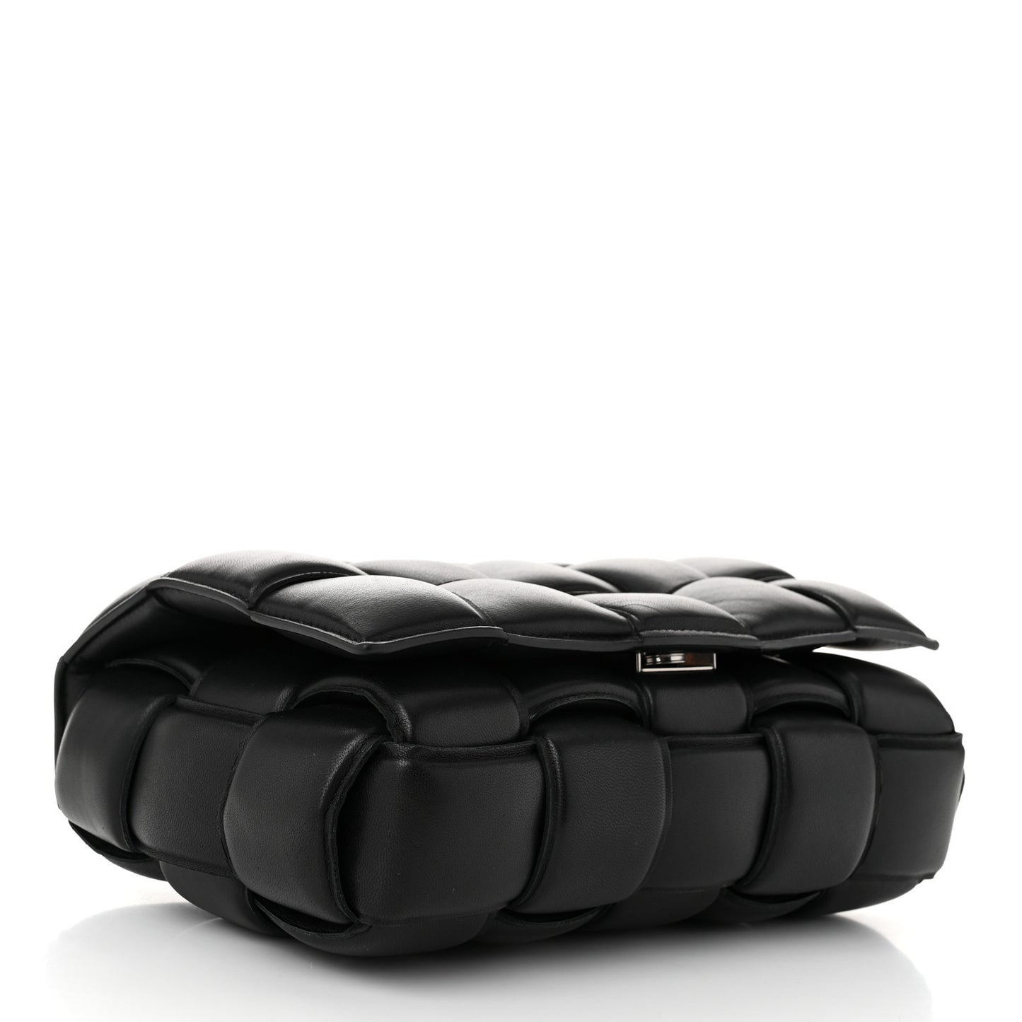 Nappa Maxi Intreccio Padded Cassette Crossbody Bag Black