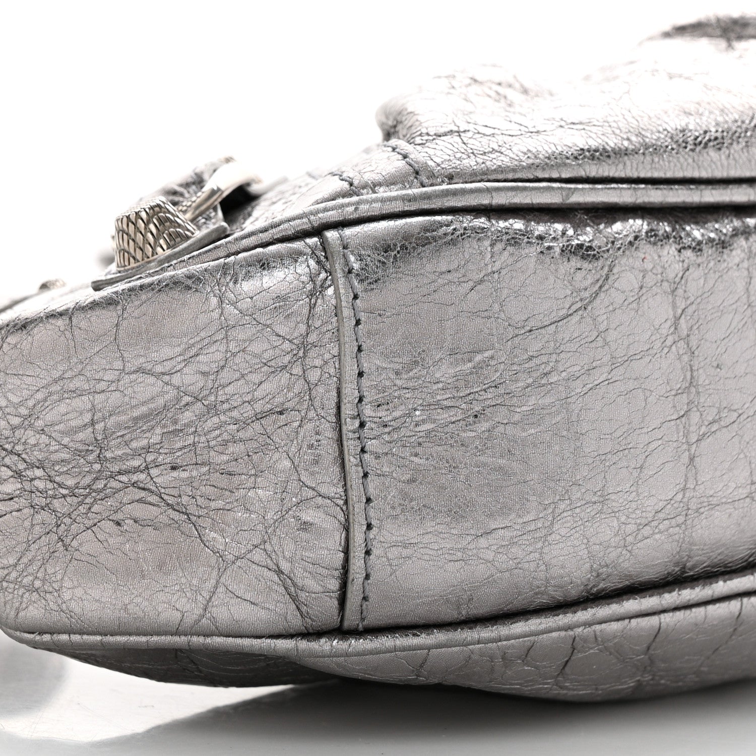 Balenciaga Metallic Agneau Arena Le Cagole Shoulder Bag XS Silver 10 of 11