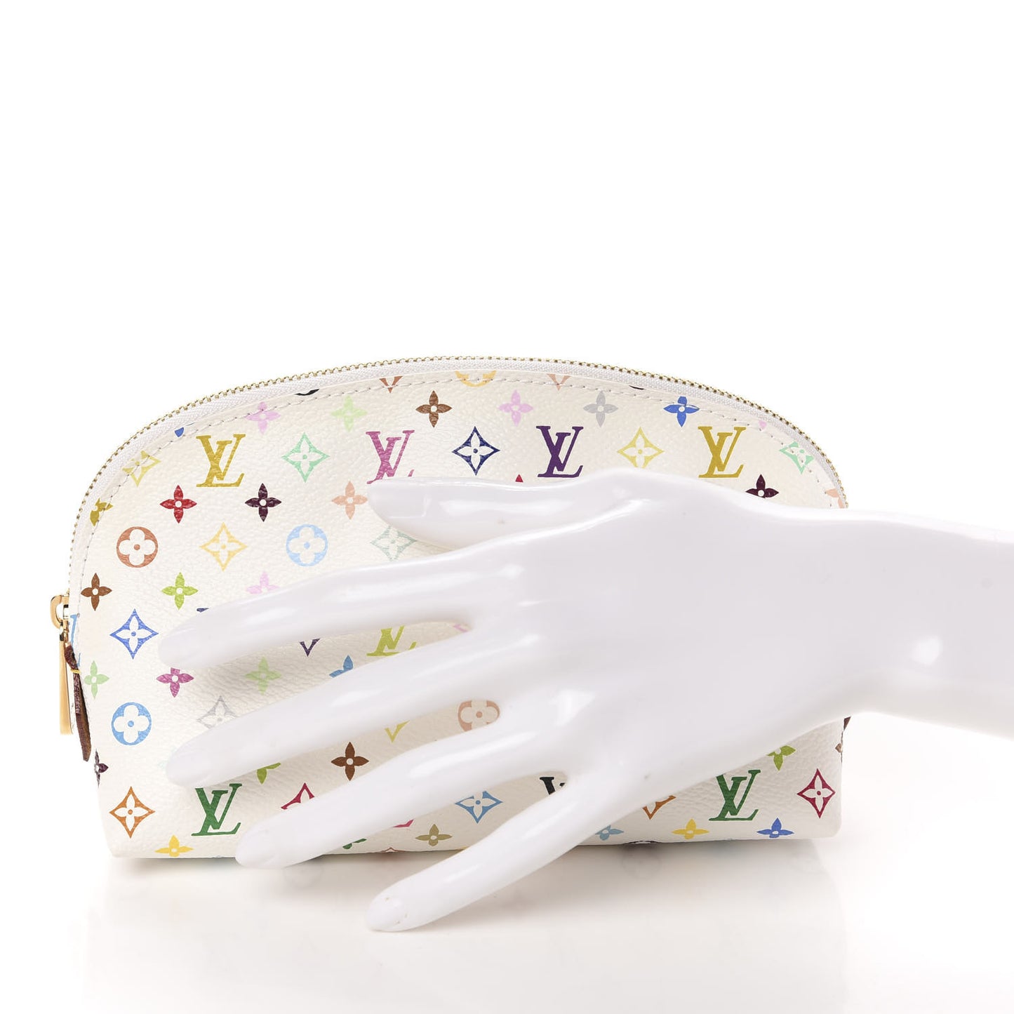 Monogram Multicolor Cosmetic Pouch White Litchi