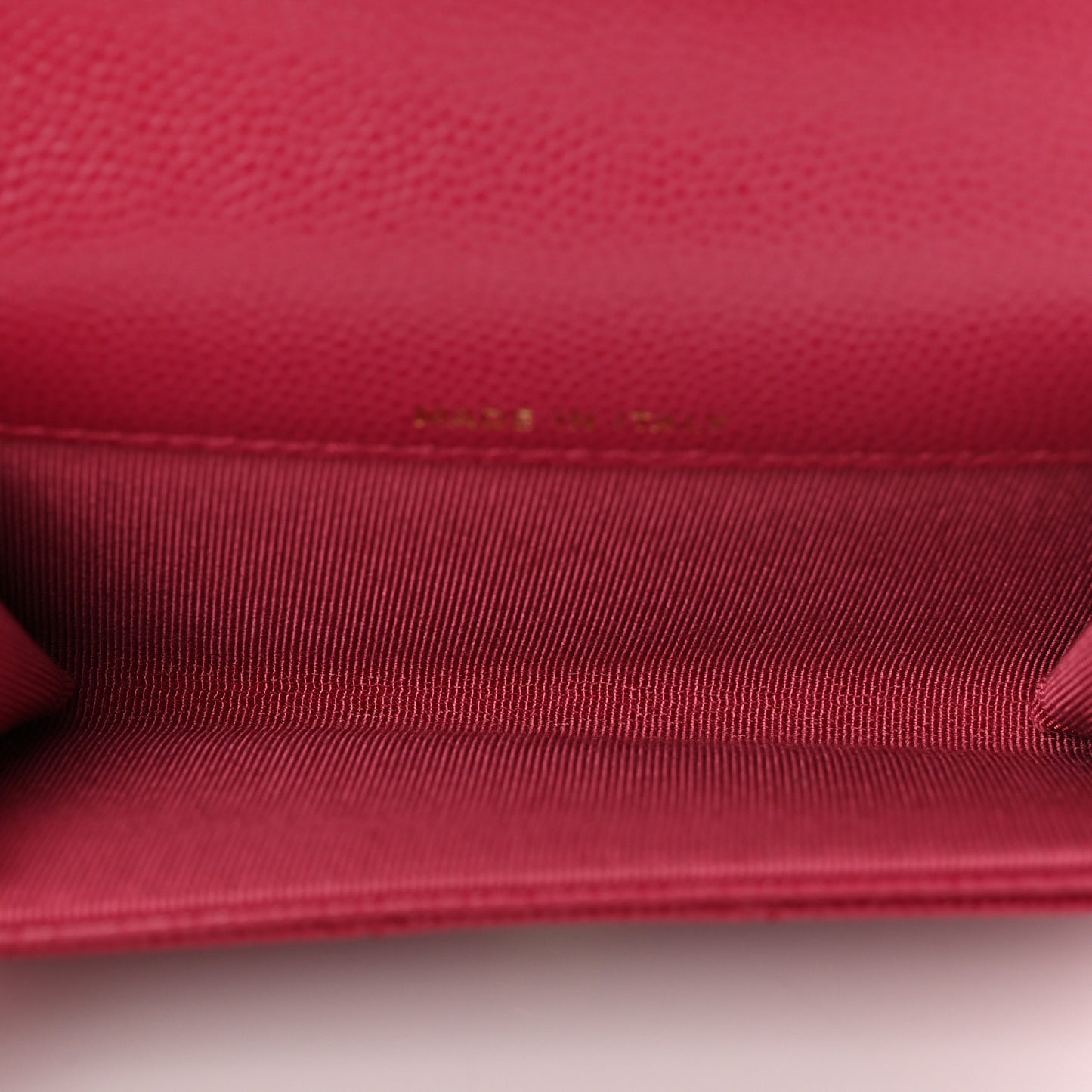 Caviar Quilted Flap Card Holder Wallet Dark Pink