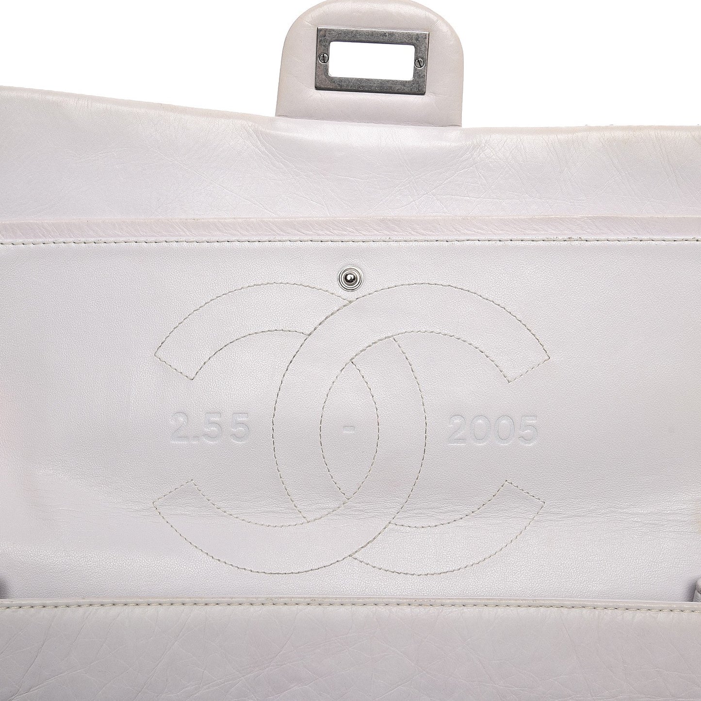 Aged Calfskin Quilted 2.55 Reissue 227 Flap White