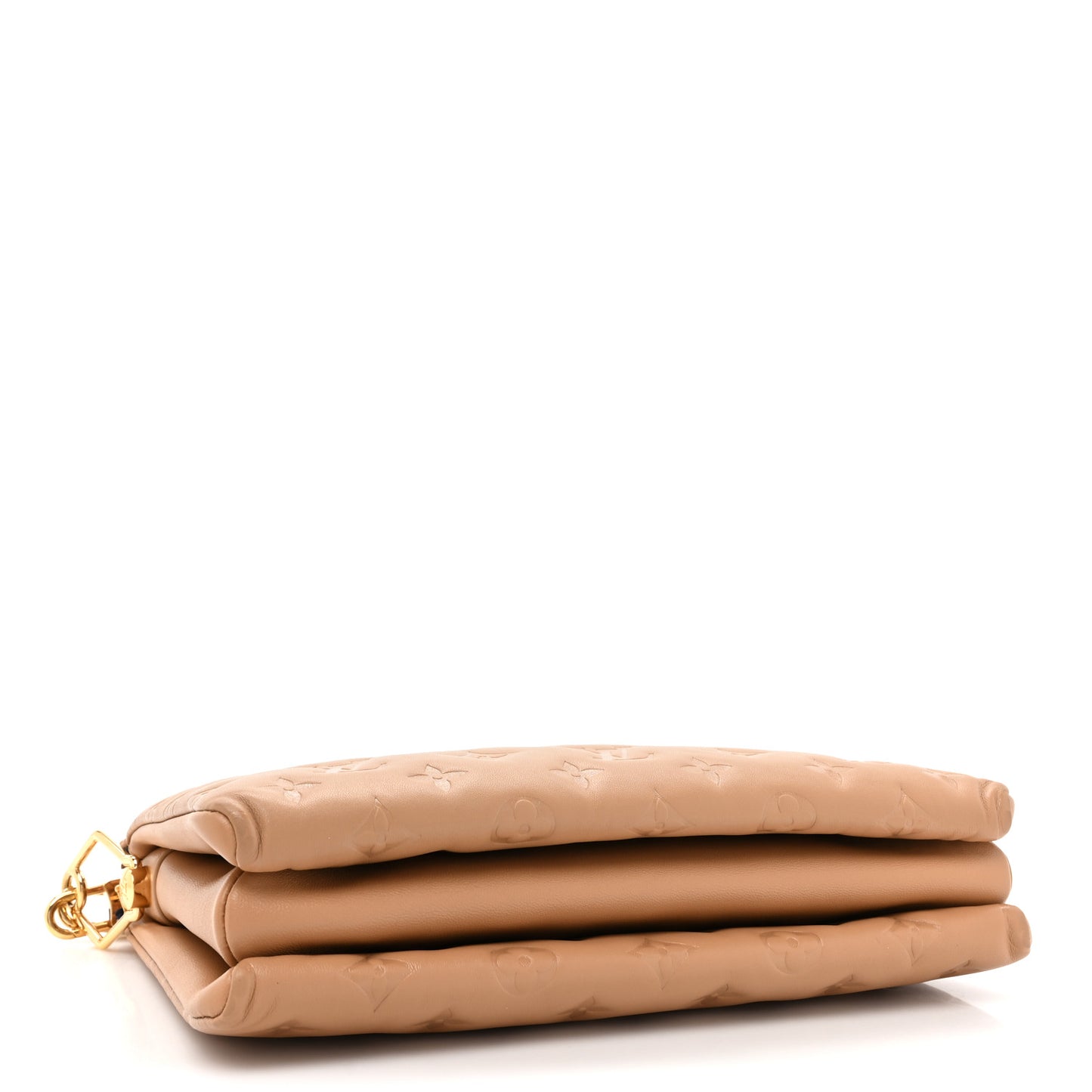 Lambskin Embossed Monogram Coussin PM Camel