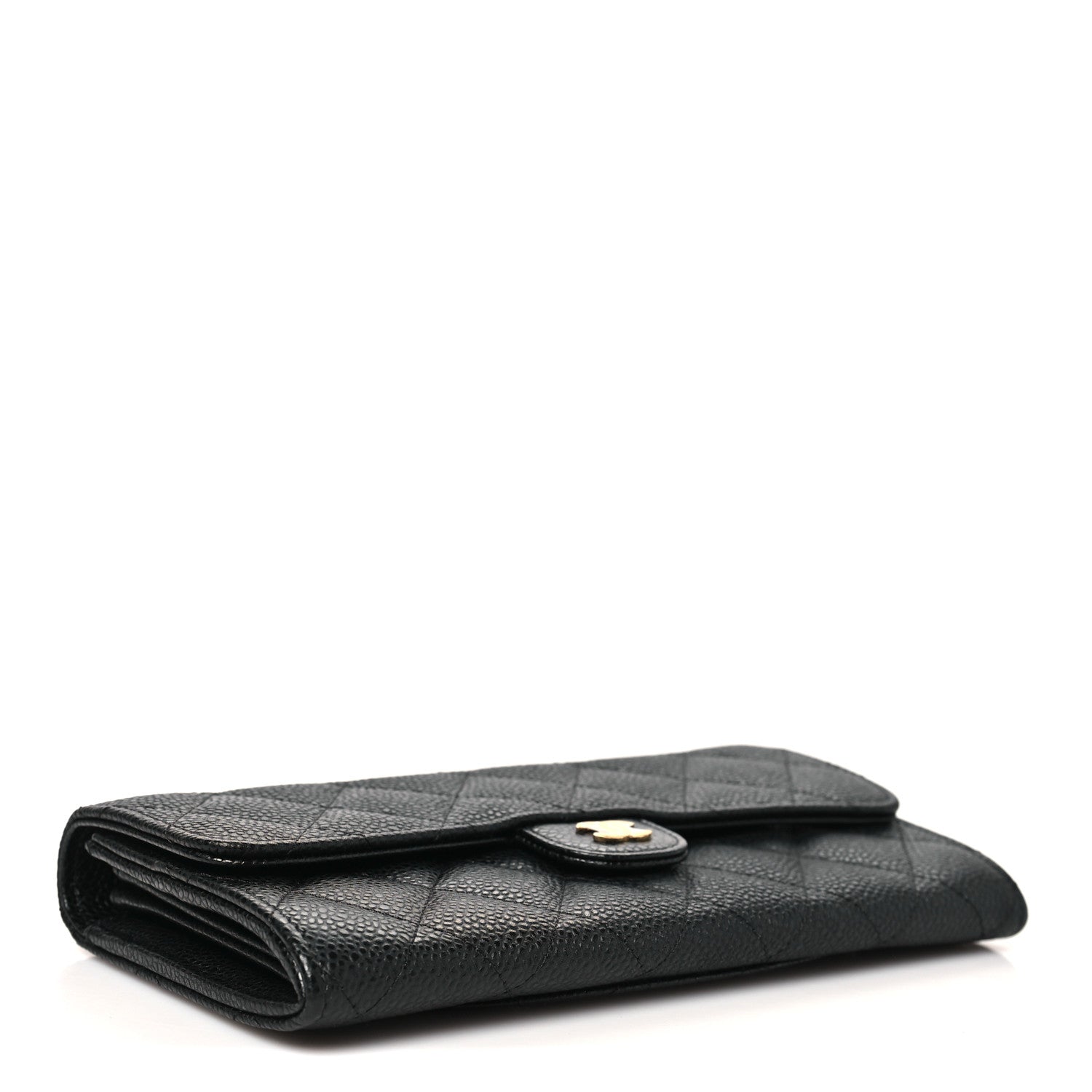 Chanel Caviar Quilted Large Gusset Flap Wallet Black 4 of 10