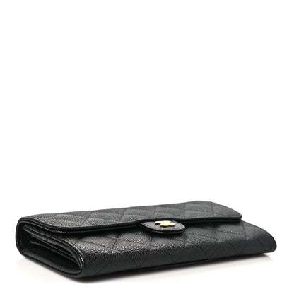 Chanel Caviar Quilted Large Gusset Flap Wallet Black 4 of 10