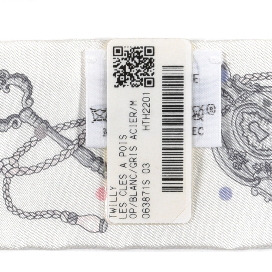 Silk Les Cles A Pois Twilly White Gris Acier
