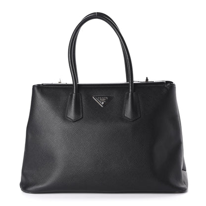 Prada Saffiano Cuir Twin Tote Black 1 of 9