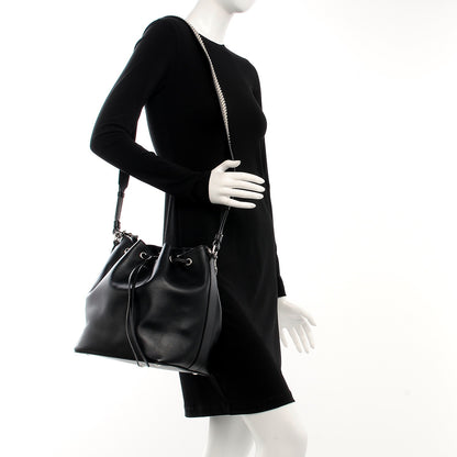 Saint Laurent Calfskin Studded Medium Emmanuelle Bucket Bag Black 2 of 9