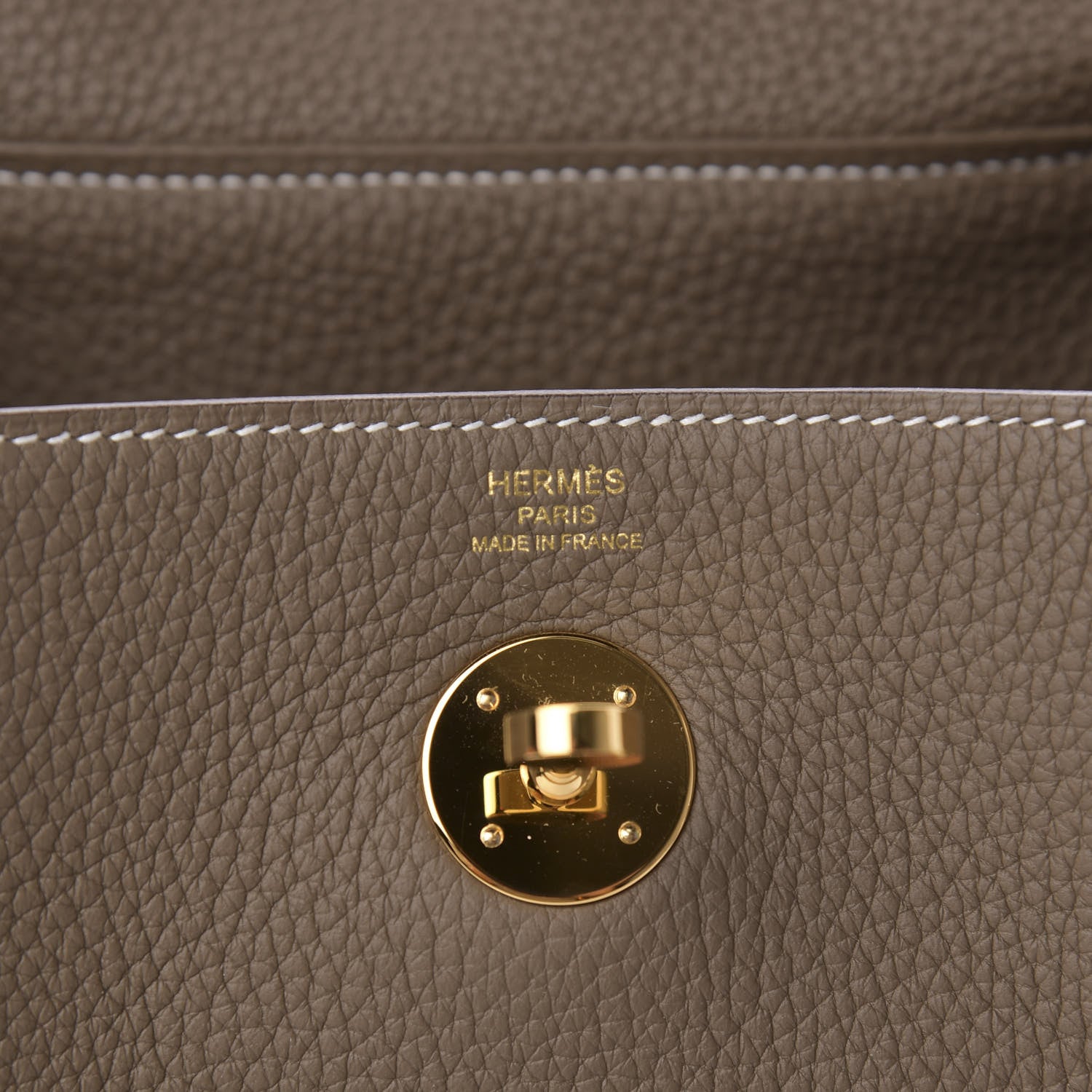 Hermes Taurillon Clemence Lindy 26 Etoupe 6 of 10