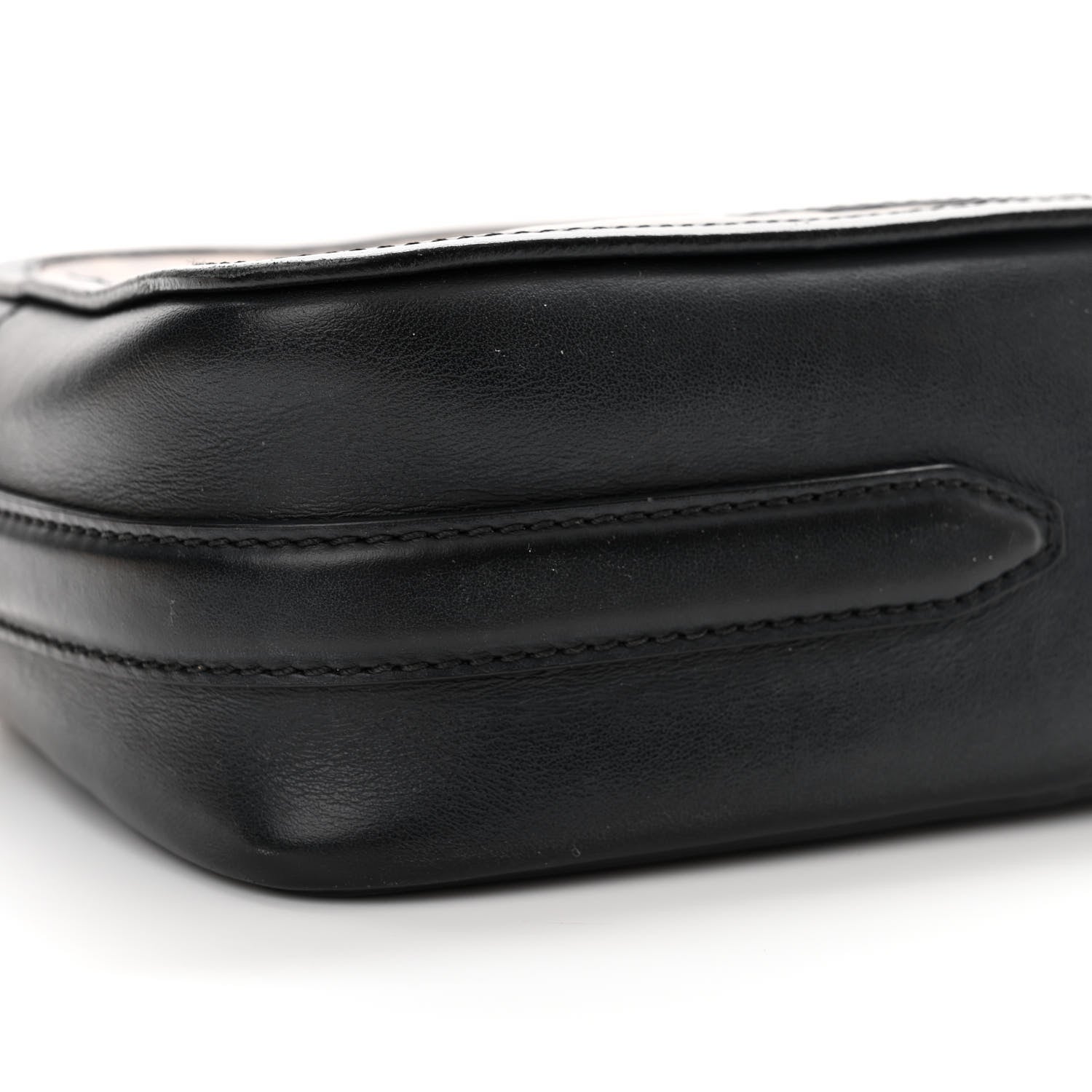 Fendi Glazed Fabric Vitello Century F is Fendi FF 1974 Stamp Patch Camera Case Mogano Panna Black 9 of 18