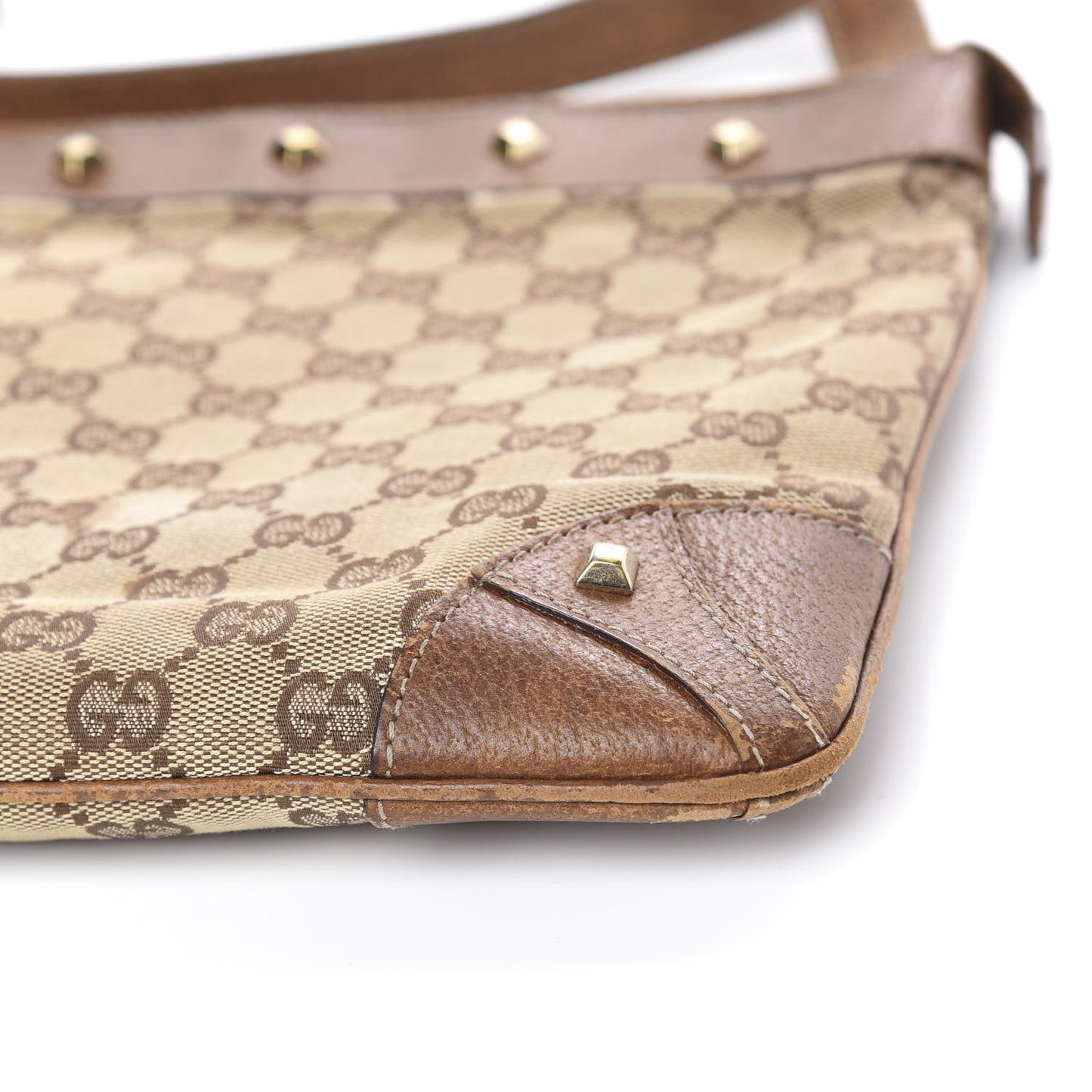 Monogram Studded Messenger Brown