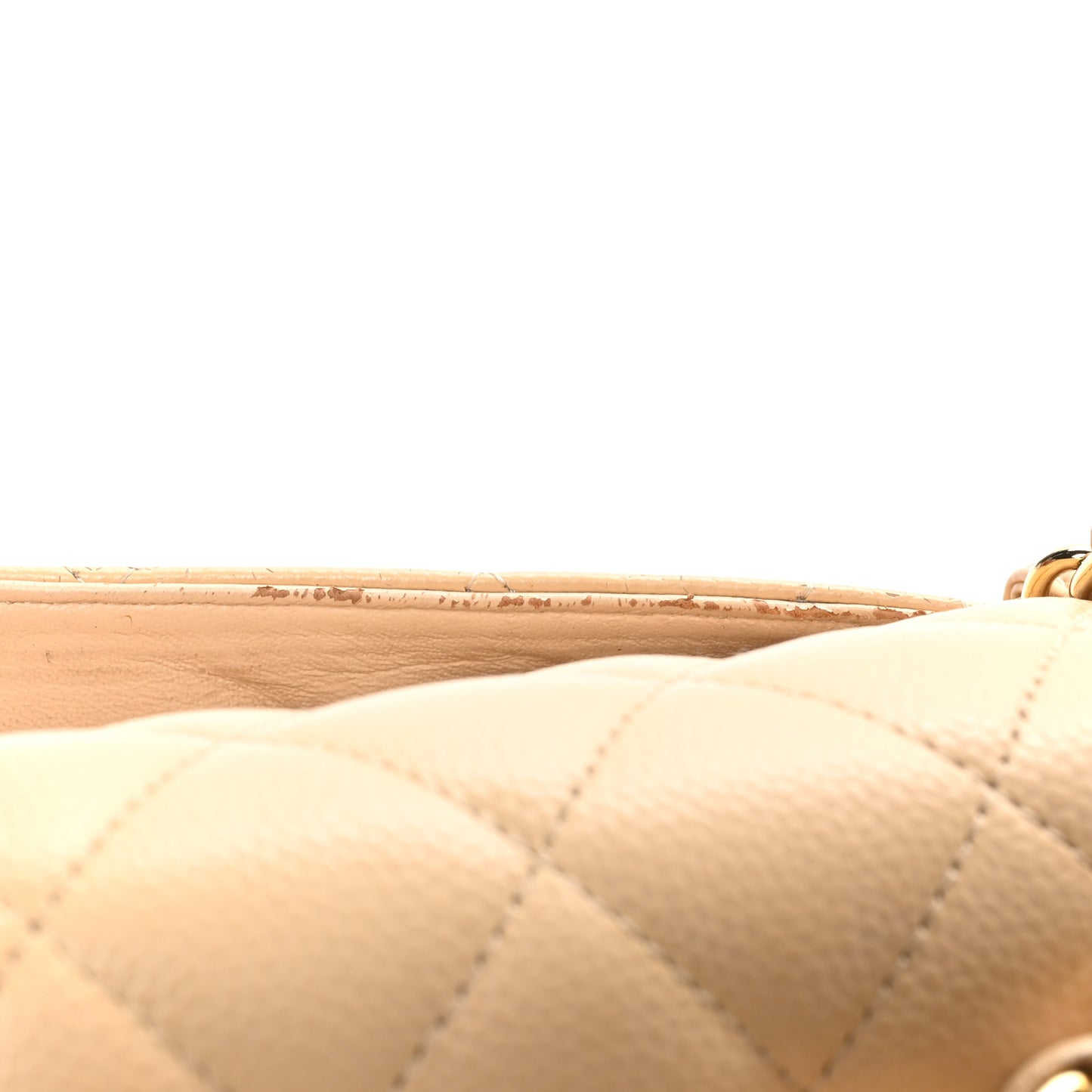 Caviar Quilted Jumbo Double Flap Beige