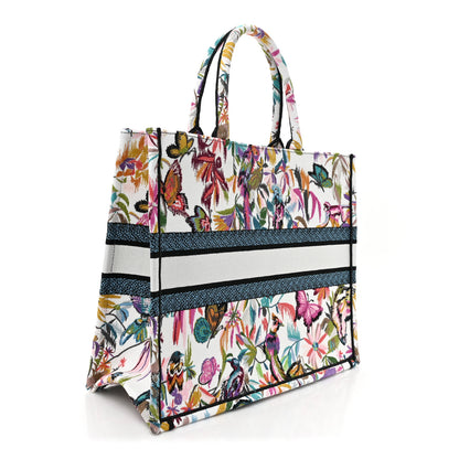 Christian Dior Canvas Embroidered Large KJouy Fantastica Book Tote Multicolor 3 of 9