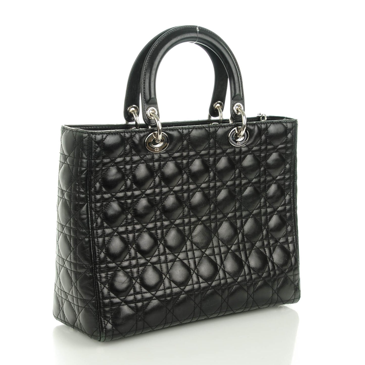 Lambskin Cannage Large Lady Dior Black